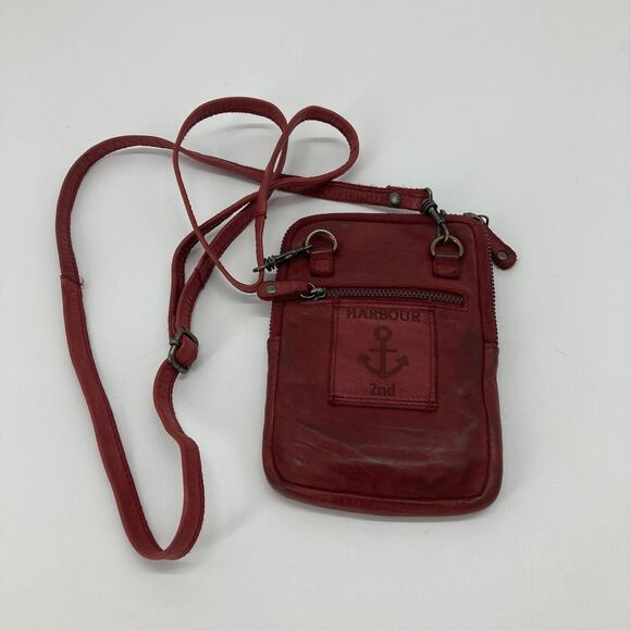 Harbour 2nd genuine leather maroon small crossbody - Picture 1 of 6